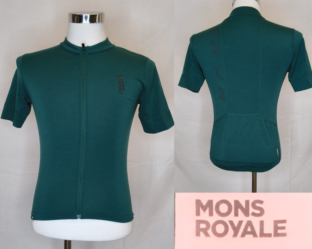 Mons Royale Merino Air-Con Cycling Jersey Men's S Green Mountain Biking #W5632